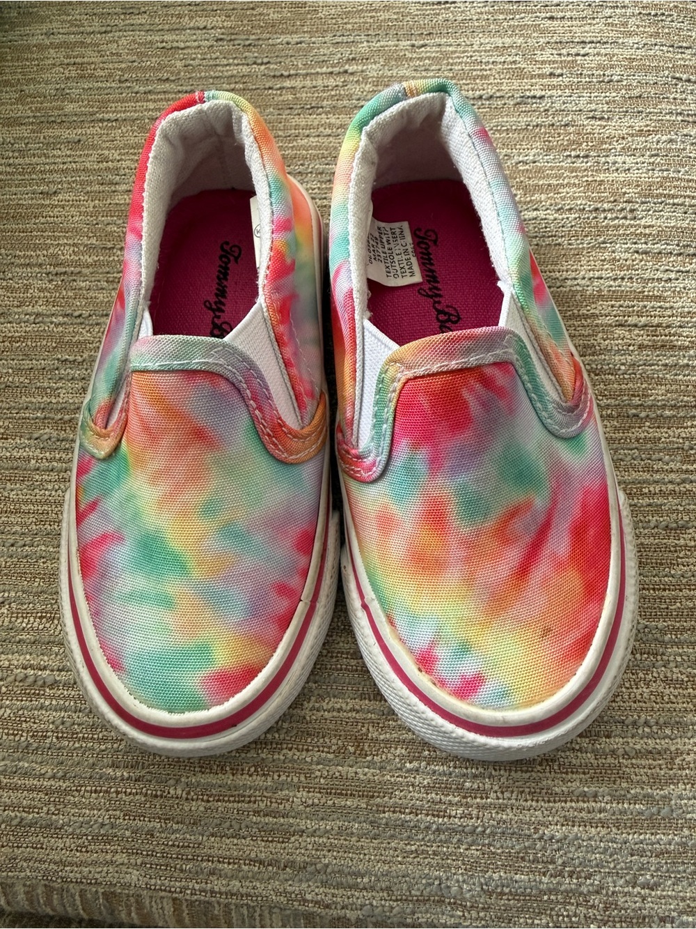Tommy Bahama Kids Tie-Dye Slip-On Sneakers - Pink, Green, Yellow, Orange